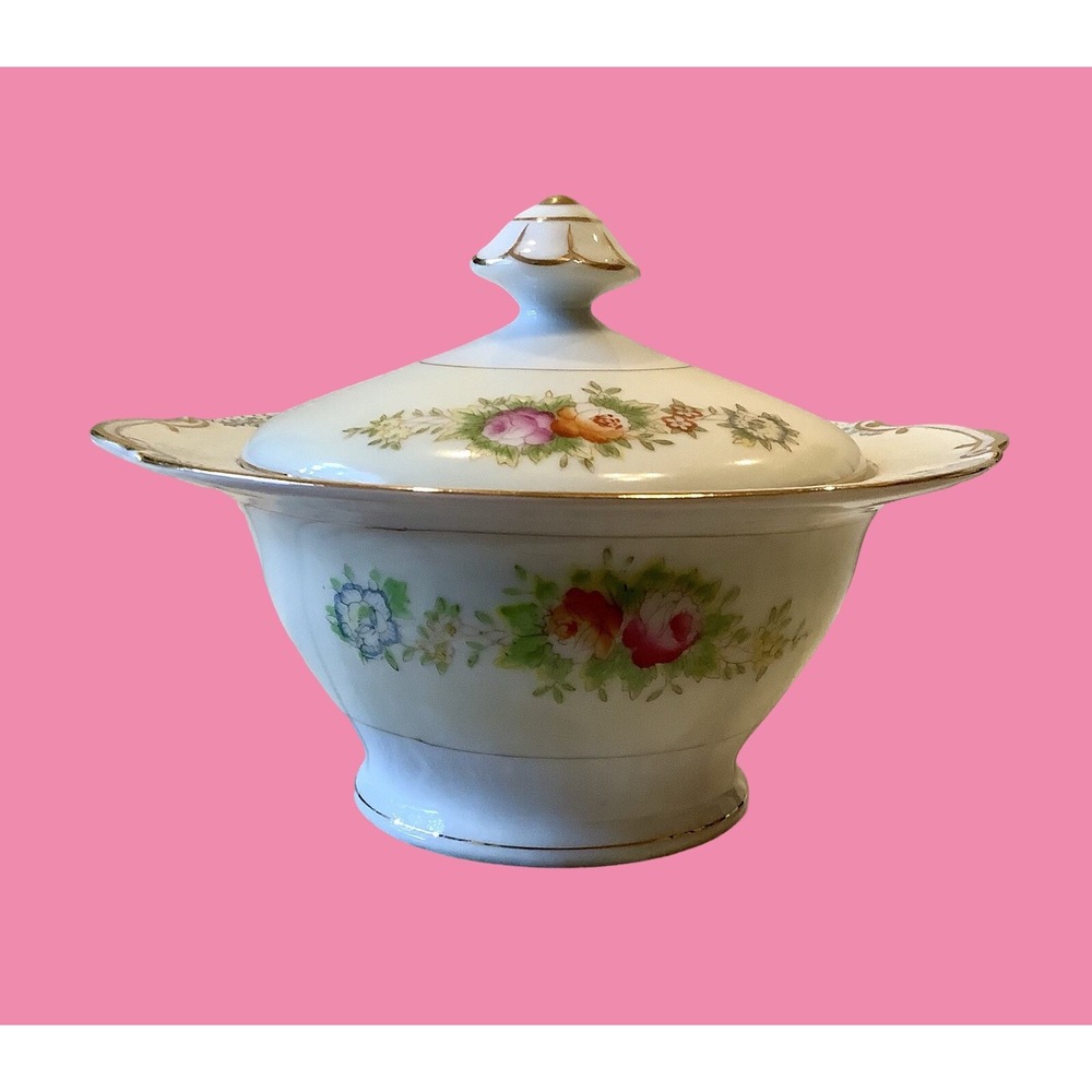 Regal China Sugar Bowl Vintage Porcelain Floral Bowl Collectible Dish